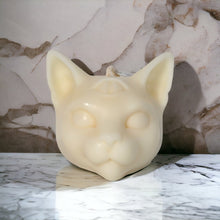 Load image into Gallery viewer, All Seeing Cat Soy Pillar Decor Candle
